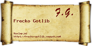 Frecko Gotlib névjegykártya